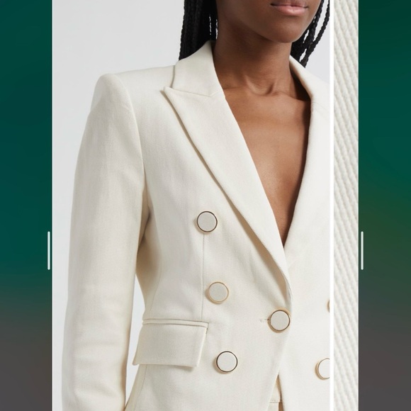 Veronica Beard Diego Stretch Cotton Dickey Jacket in Ecru Size 10 - Picture 5 of 13